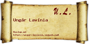 Ungár Lavínia névjegykártya